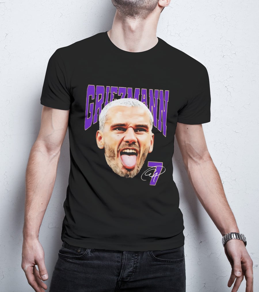 Antoine Griezmann Expression Purple Text Number 7 T-Shirt