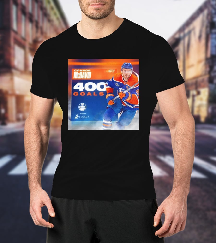 Connor McDavid 400 Goals Edmonton Oilers Legacy Sports Excellence T-Shirt