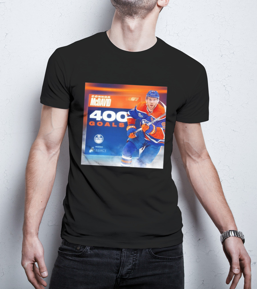 Connor McDavid 400 Goals Edmonton Oilers Legacy Sports Excellence T-Shirt