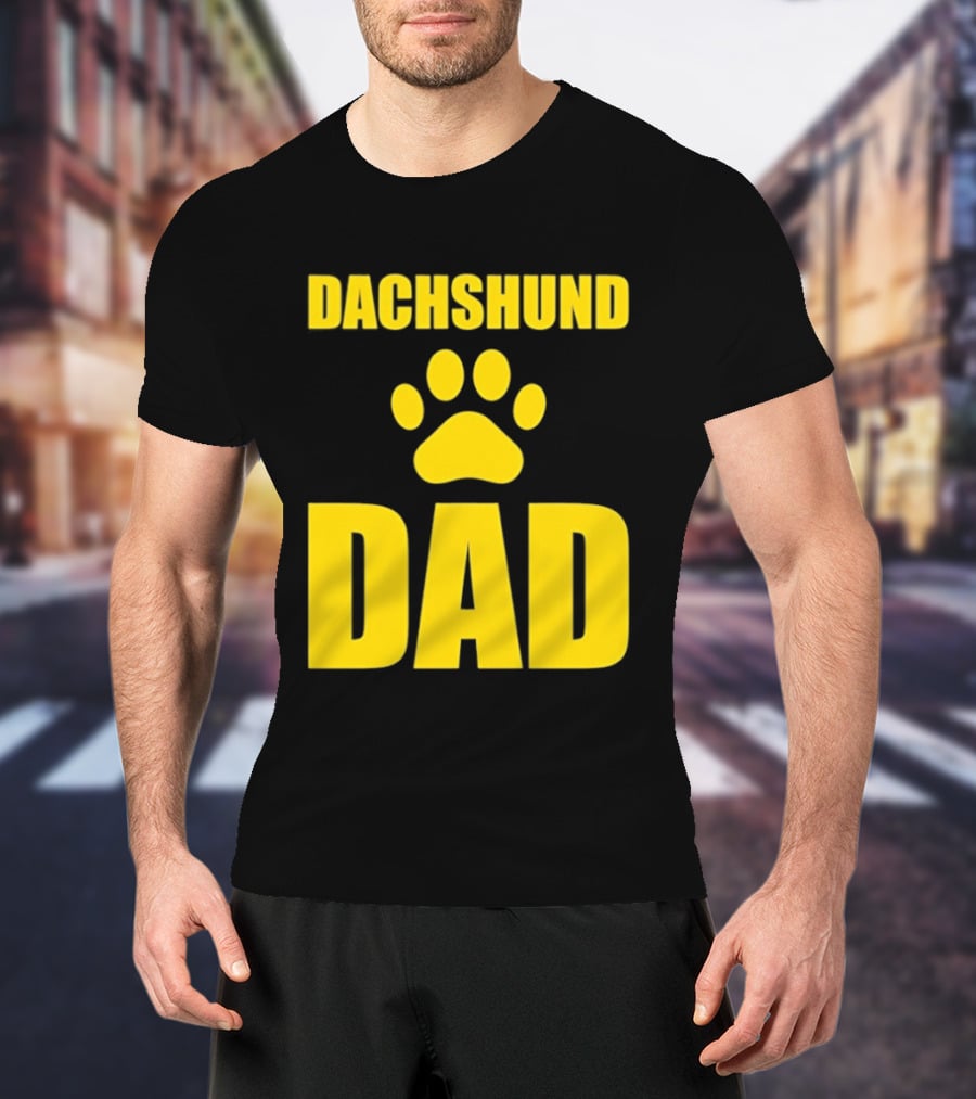 Dachshund Dad Wiener Dog Paw Print T-Shirt