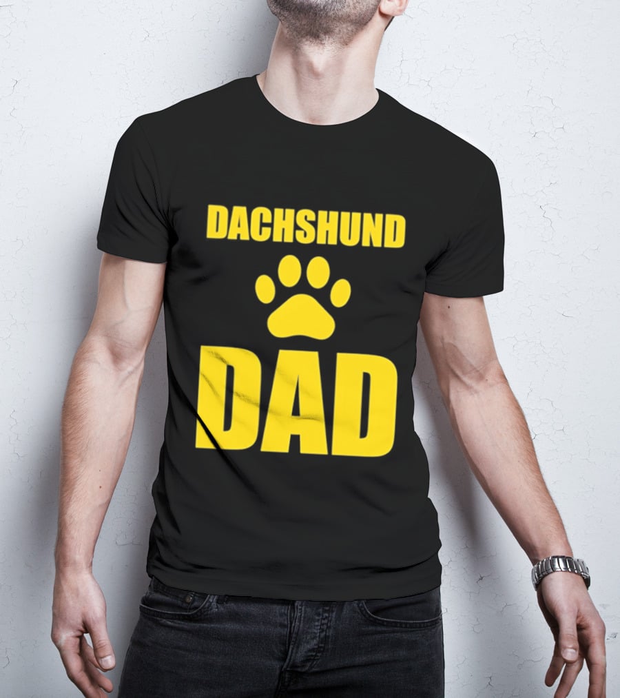 Dachshund Dad Wiener Dog Paw Print T-Shirt