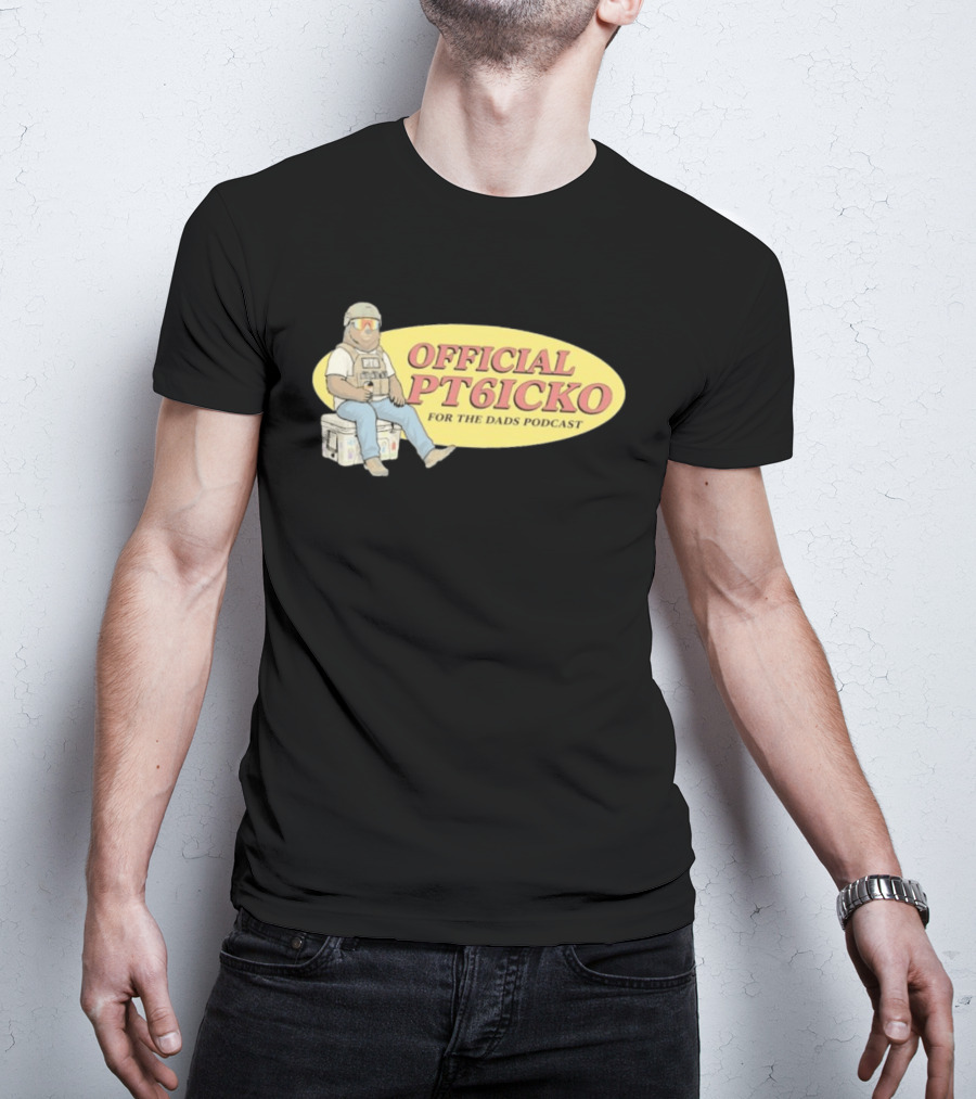 For The Dads Podcast Official PT6icko Bear Sitting On Cooler T-Shirt