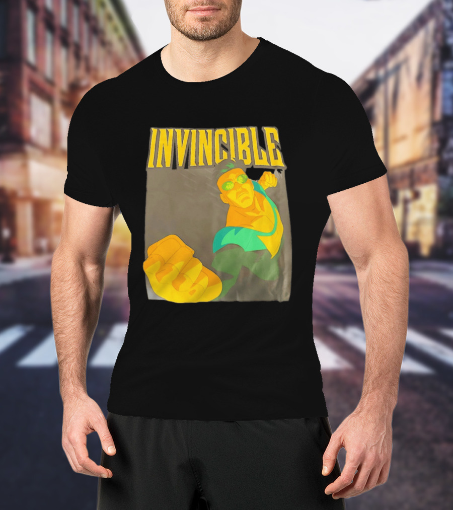 Invincible Superhero Bold Fist Action Pose T-Shirt