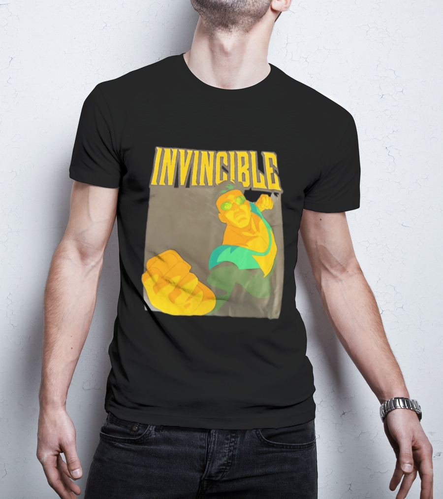 Invincible Superhero Bold Fist Action Pose T-Shirt