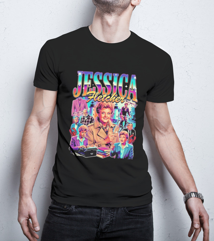 Jessica Fletcher Angela Lansbury Murder She Wrote Retro Collage T-Shirt