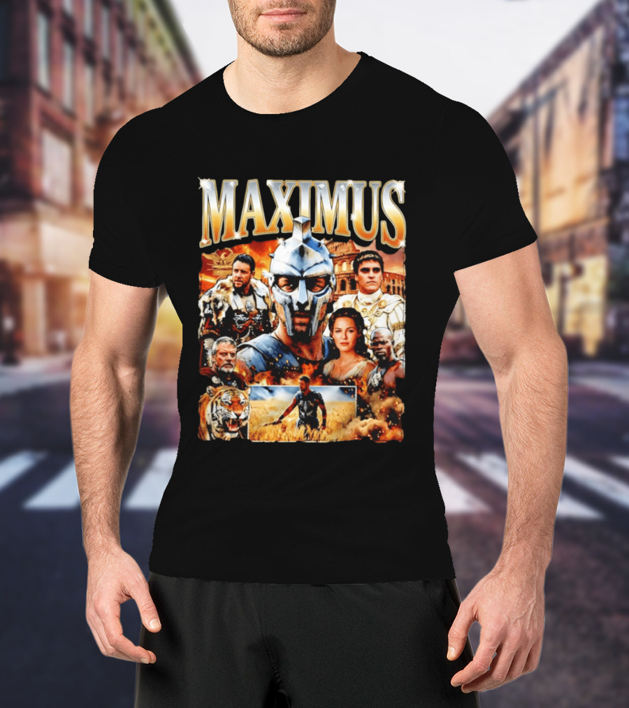 Maximus Gladiator Colosseum Russell Crowe Joaquin Phoenix Tiger Ancient Rome T-Shirt