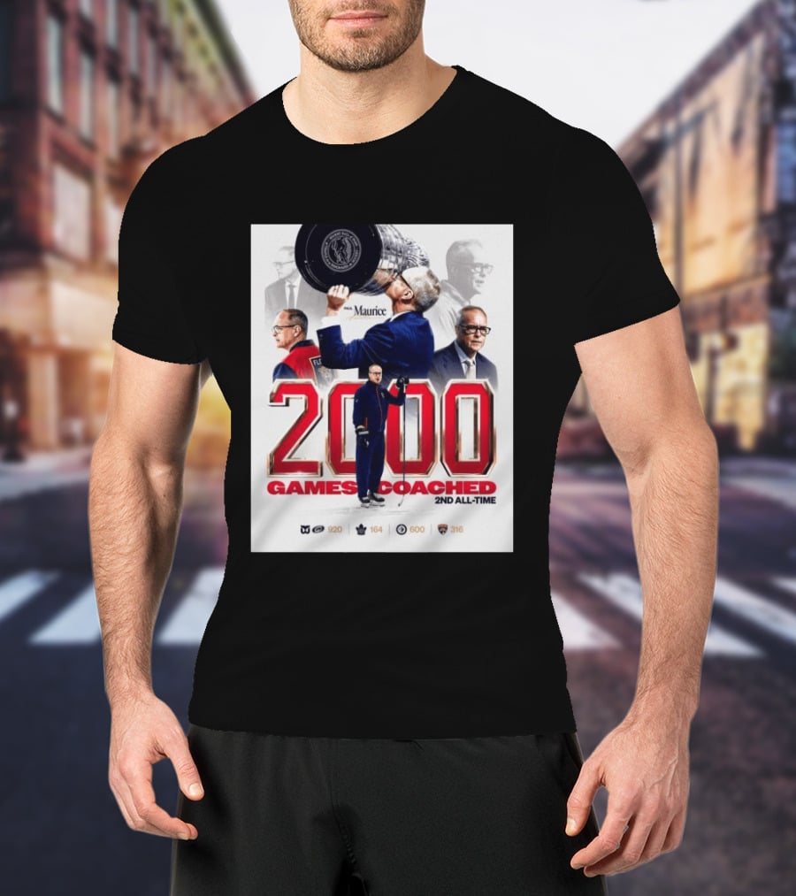 Paul Maurice NHL 2000 Games Coached 2nd All Time Vintage Hockey T-Shirt