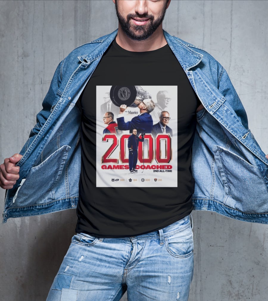 Paul Maurice NHL 2000 Games Coached 2nd All Time Vintage Hockey T-Shirt