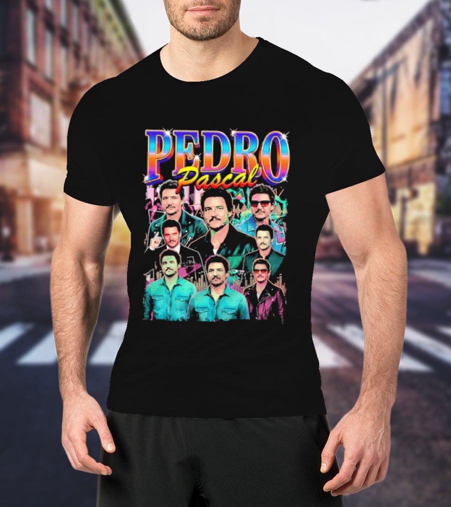 Pedro Pascal Multicolored Collage Actor T-Shirt