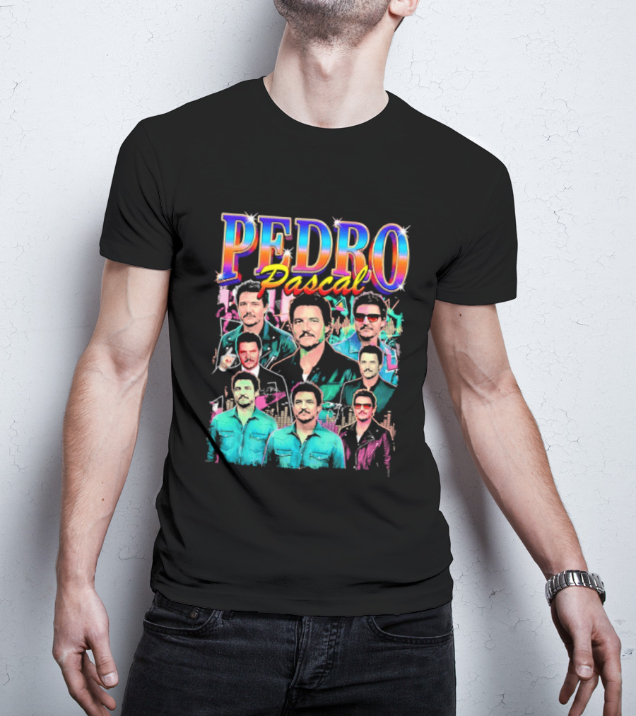Pedro Pascal Multicolored Collage Actor T-Shirt