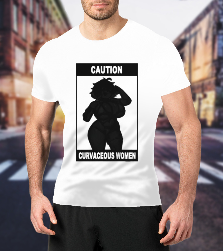 Caution Curvaceous Women 2026 Bold Silhouette Warning T-Shirt