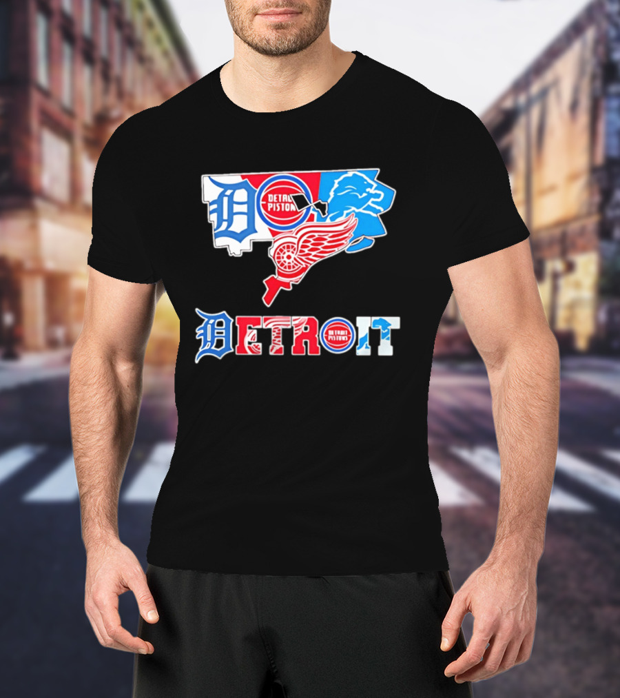 Detroit Pistons Lions Red Wings Tigers State Michigan T-Shirt