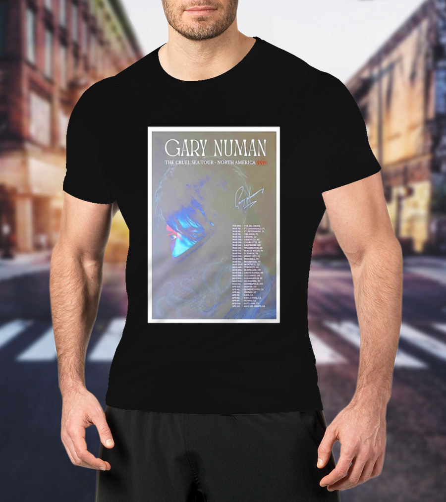 Gary Numan The Cruel Sea Tour North America 2026 Signed T-Shirt