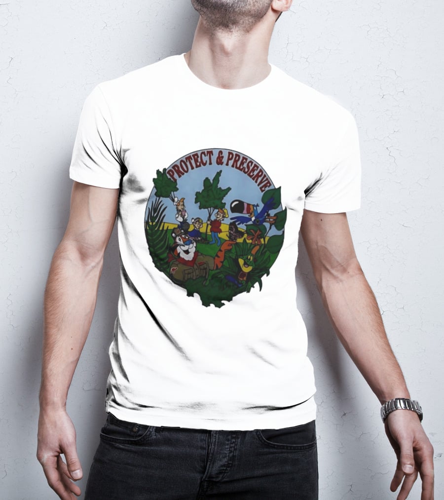 1993 Kelloggs Tony The Tiger Protect Preserve Environmentalist Kids Nature T-Shirt