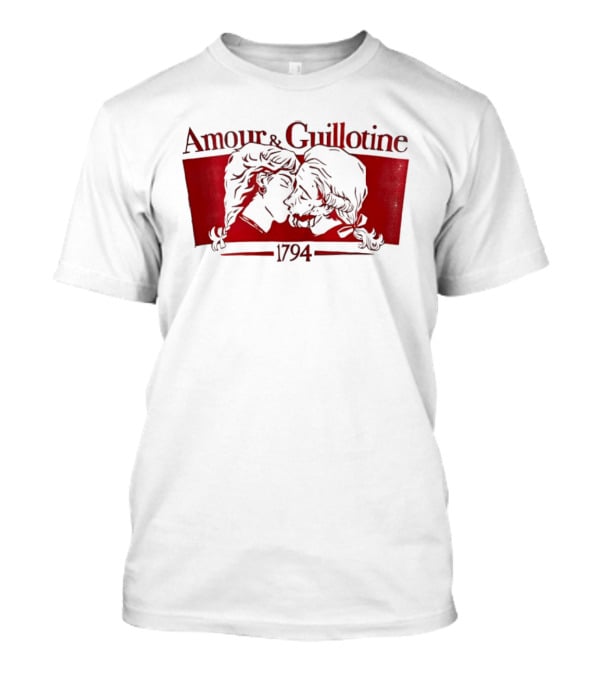 Amour And Guillotine 1794 Romantic Revolution Embrace T-Shirt