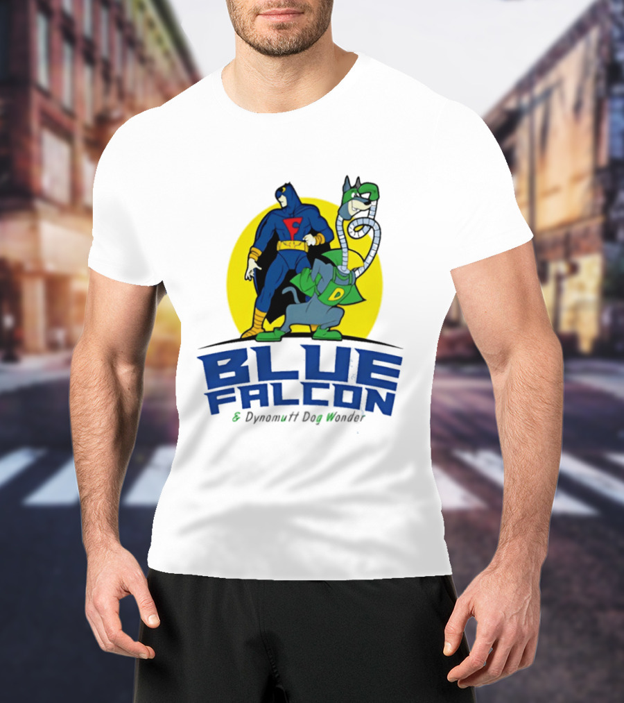 Blue Falcon Dynomutt Dog Wonder Hero Duo Oval T-Shirt