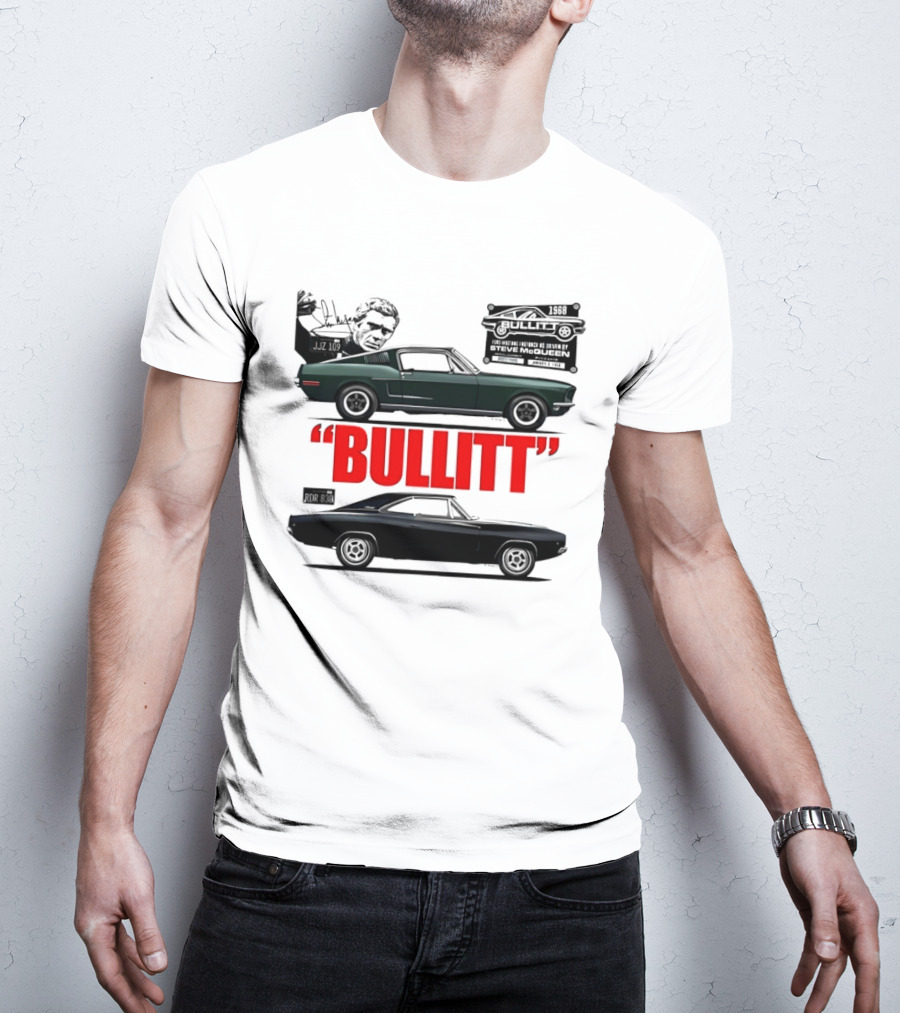 Bullitt 1968 Frank Bullitt Ford Mustang GT Green Highland Dodge Charger T-Shirt