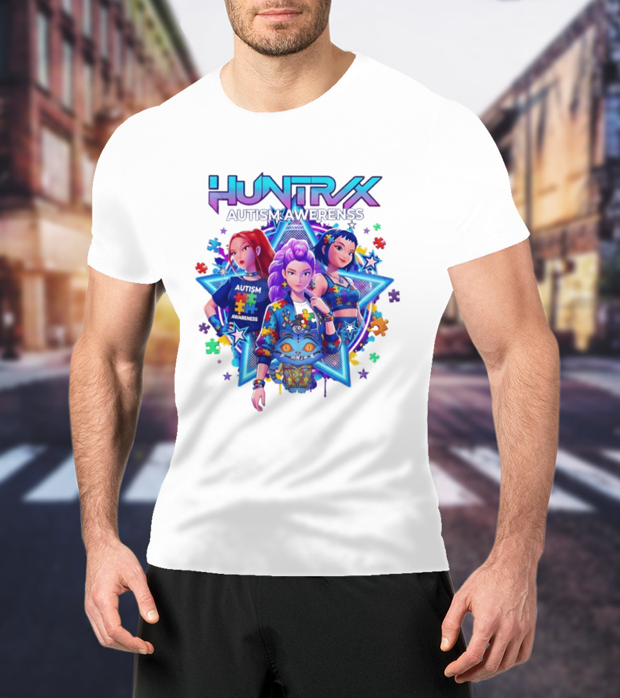 Huntrix Autism Awareness Demon Hunter K Pop Puzzle Star 2026 T-Shirt