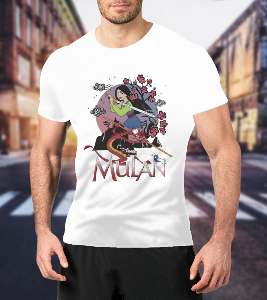 Disney Mulan Mushu Cherry Blossom Scene T-Shirt