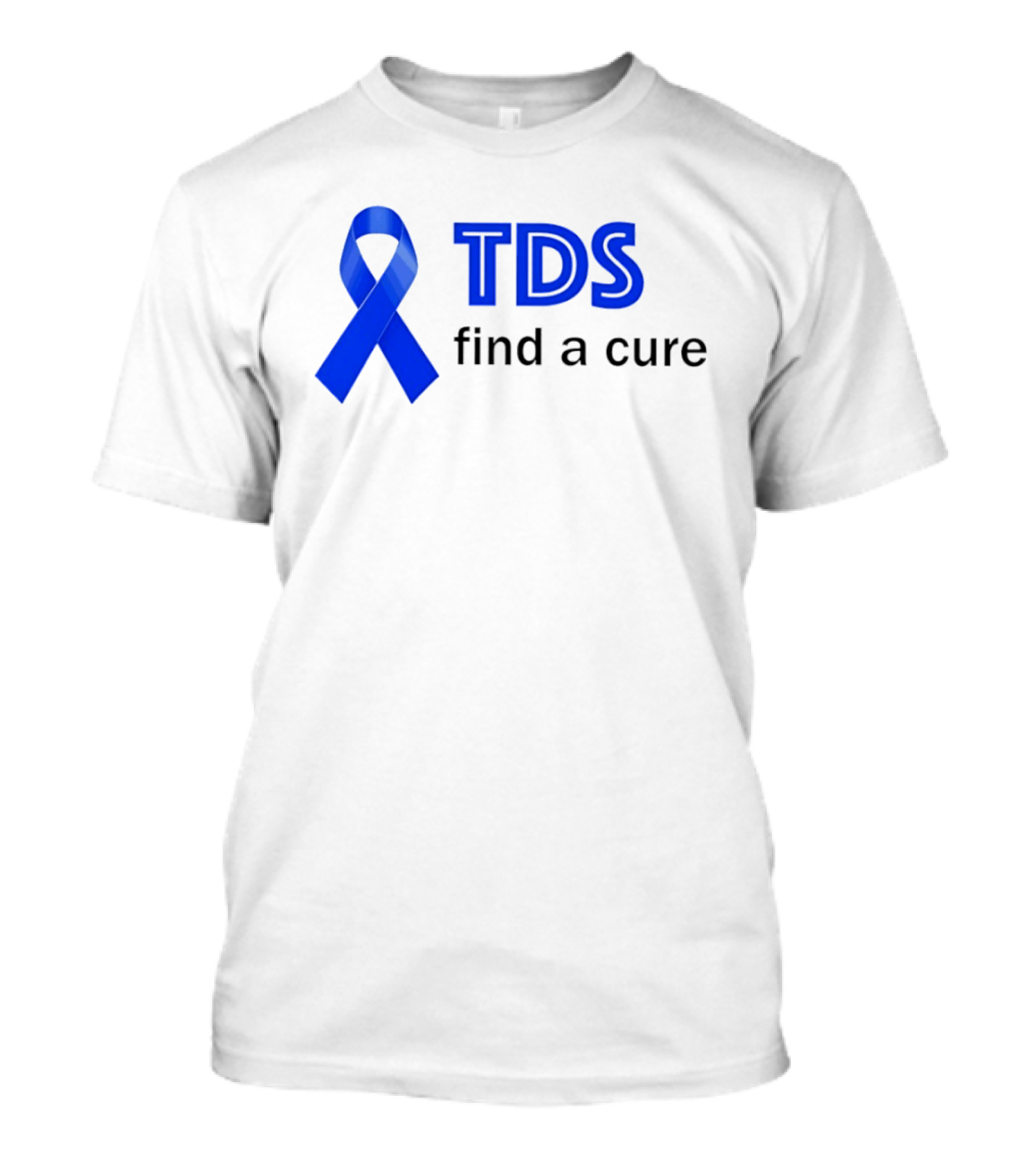 TDS Find A Cure Blue Ribbon Awareness T-Shirt