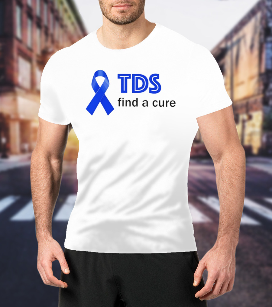 TDS Find A Cure Blue Ribbon Awareness T-Shirt