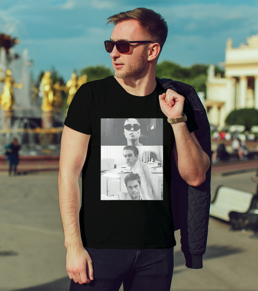 Brad Pitt Edward Norton Marla Film 1999 Smoking Scenes T-Shirt