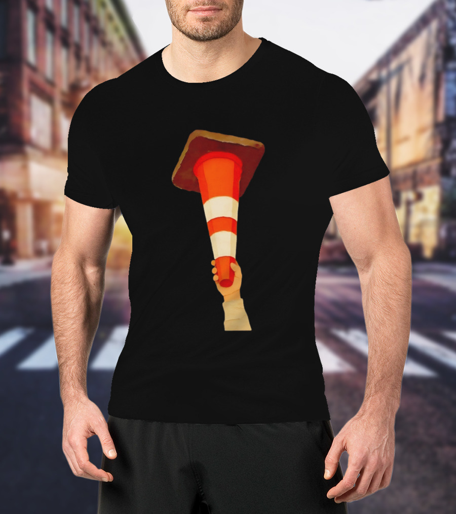 Hoist The Cone Traffic Symbol Celebration T-Shirt