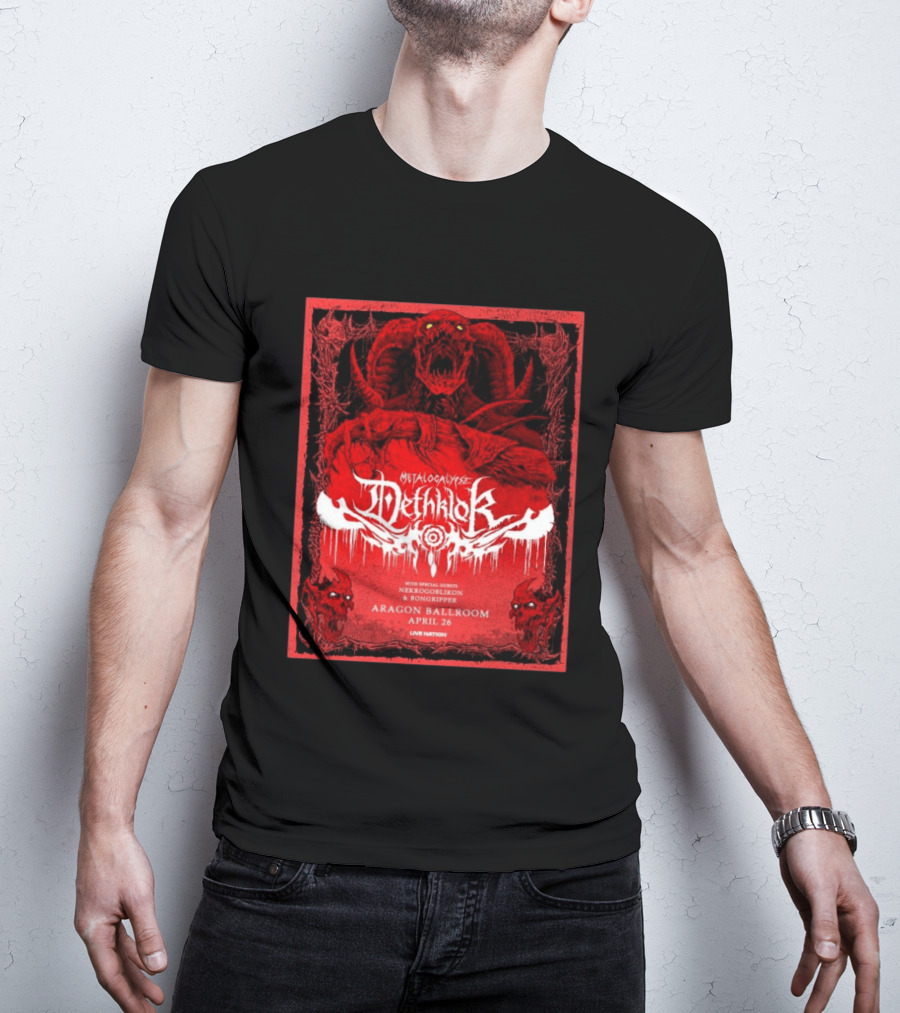 Metalocalypse Dethklok With Nekrogoblikon And Bongripper At Aragon Ballroom April 26 Live Nation T-Shirt