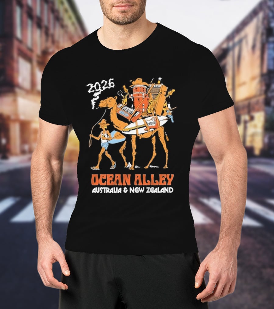 2026 Ocean Alley Australia New Zealand Camel Tour T-Shirt