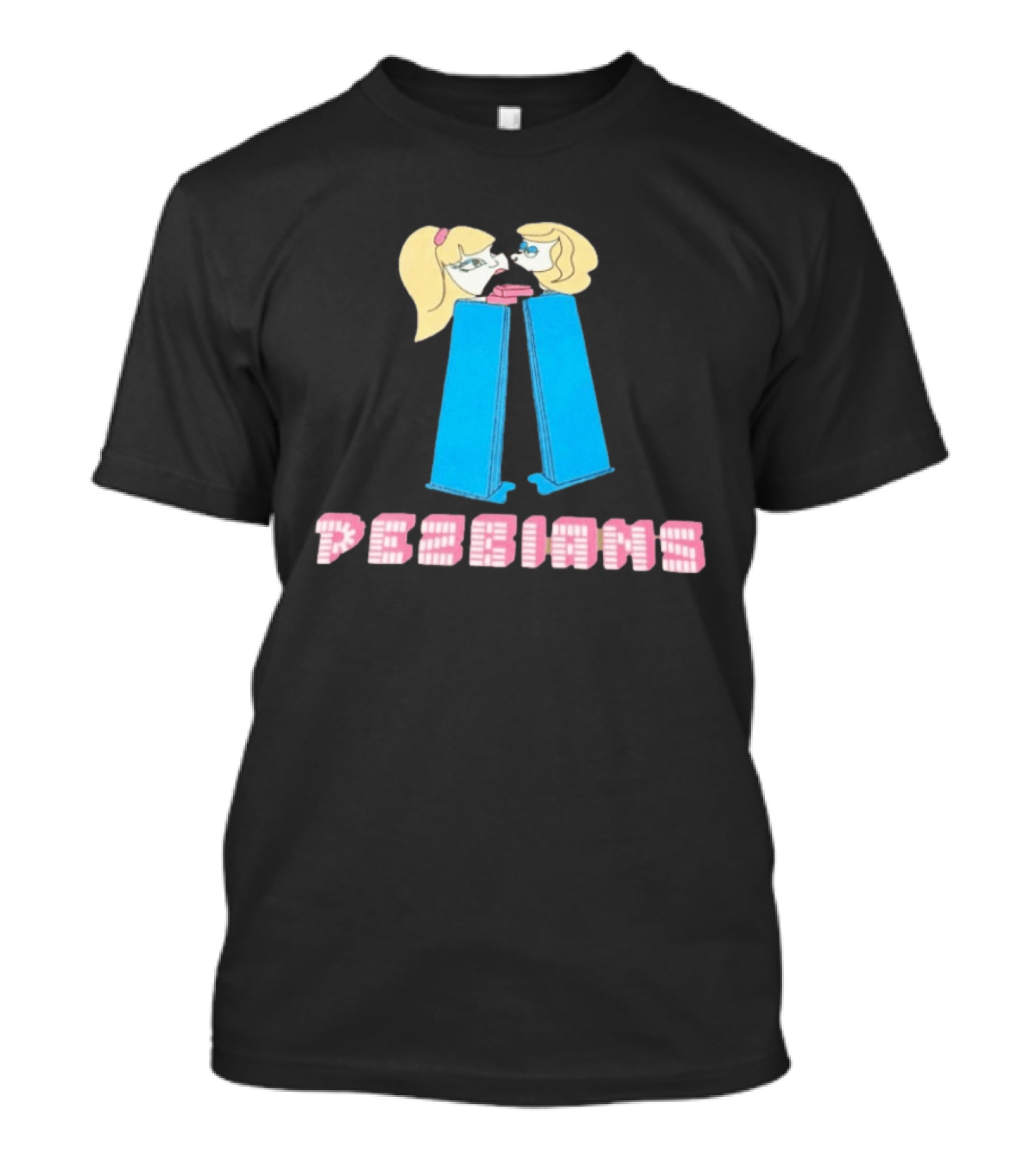 Pesbians Blonde Couple Kissing Meme Pez Dispenser T-Shirt