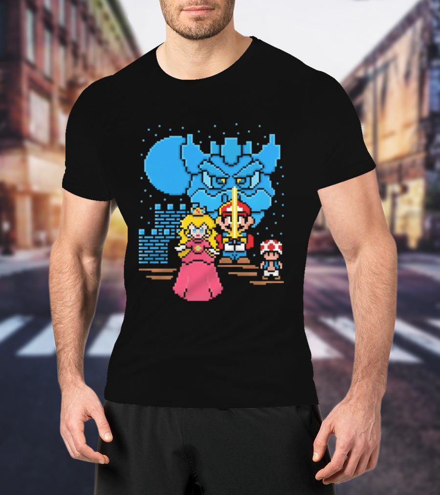 Super Mario Bros Star Wars Crossover With The Brothers Hildebrandt Pixel T-Shirt