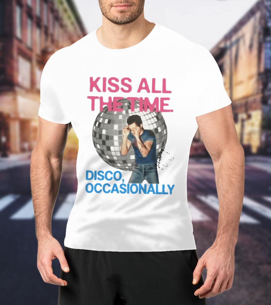 Kiss All The Time Disco Occasionally Retro Style Music Dance T-Shirt
