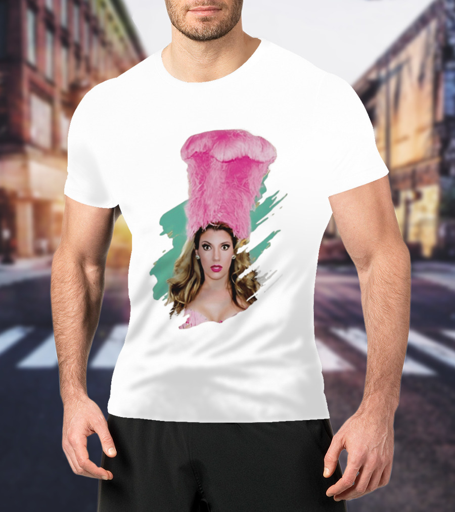 Maren Wade Showgirl Confessions Pink Feather Headdress T-Shirt