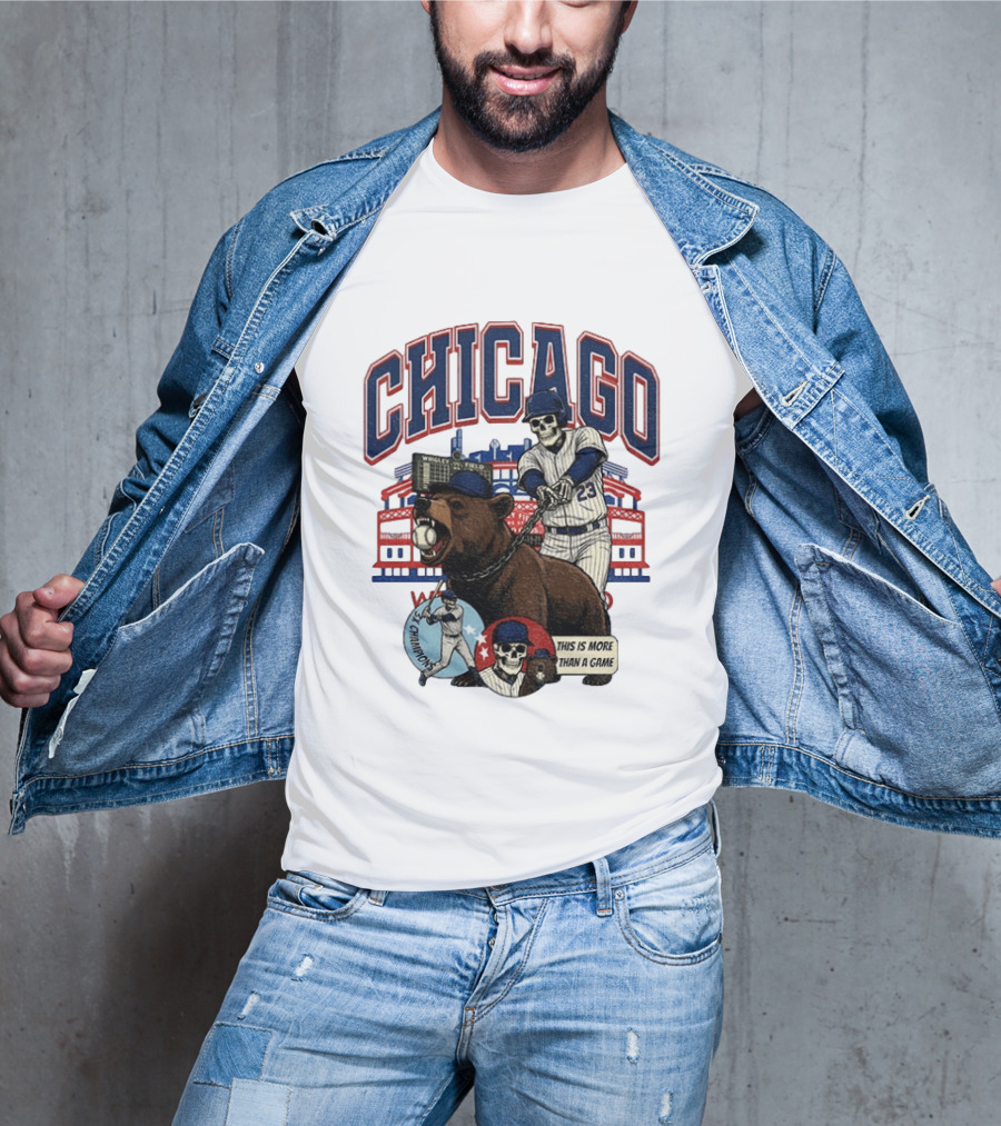 Chicago Cubs Wrigley Field Skeleton Baseball Champions This Is More Than A Game T-Shirt