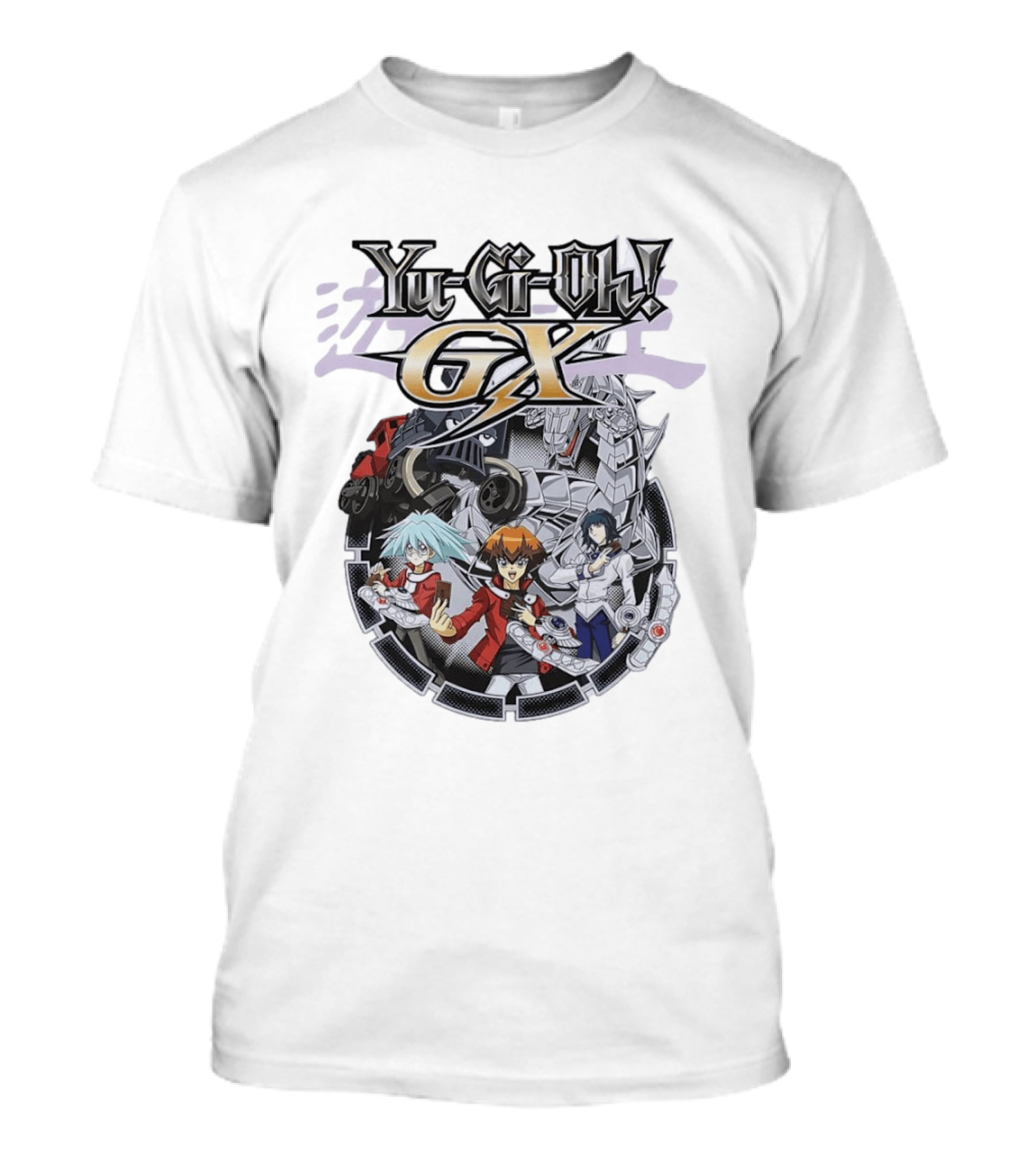Yu Gi Oh GX Anime Characters With Duel Disk And Monsters T-Shirt