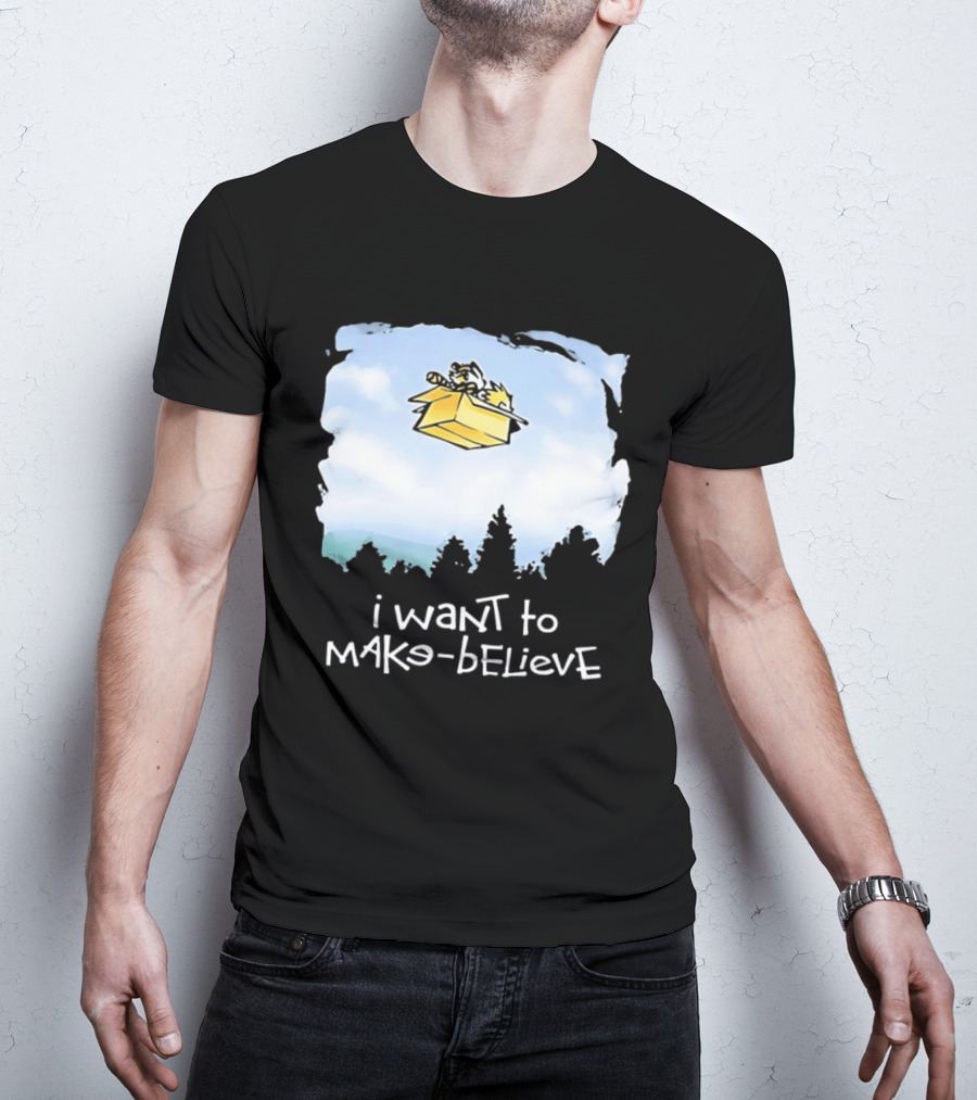 I Want To Mako Believe Calvin And Hobbes Inspired Flying Box Adventure T-Shirt