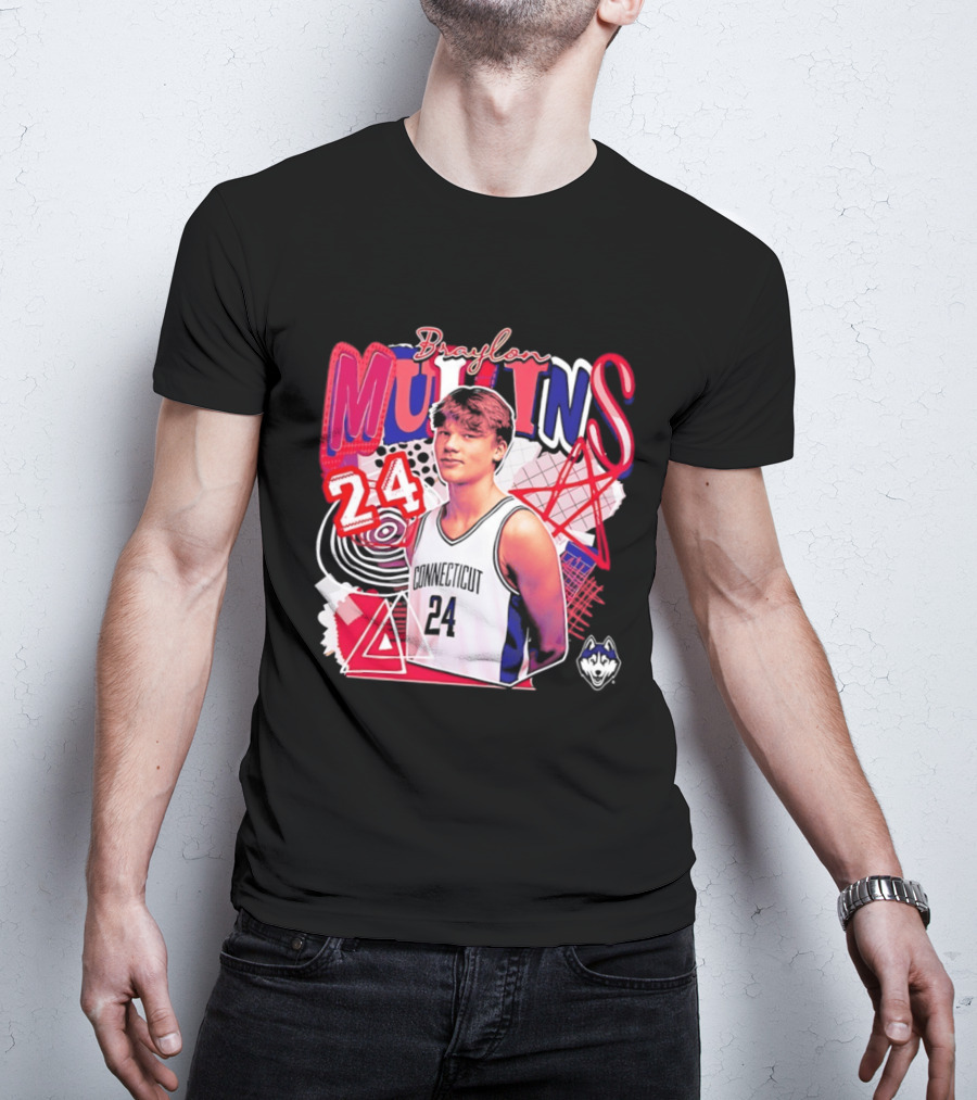 Braylon Mullins UConn Huskies Basketball 24 Collage T-Shirt