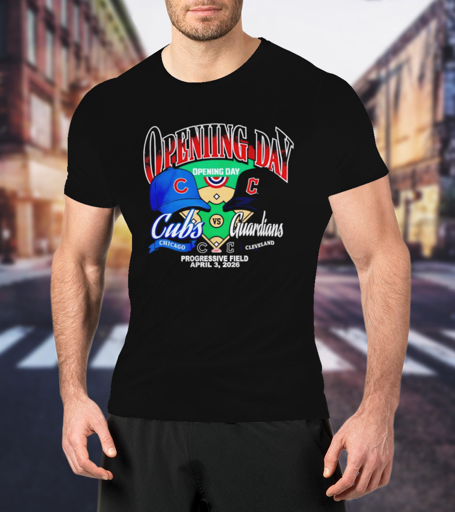Chicago Cubs Vs Cleveland Guardians Opening Day April 1 2026 Progressive Field T-Shirt