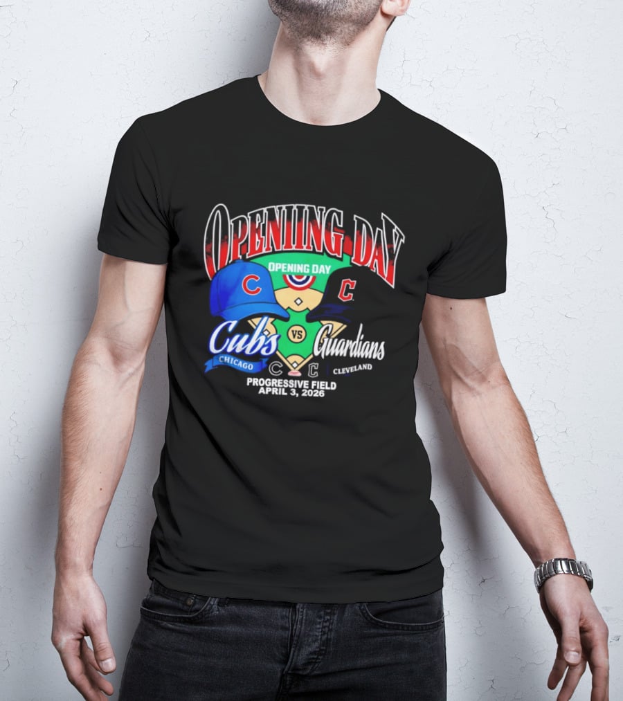Chicago Cubs Vs Cleveland Guardians Opening Day April 1 2026 Progressive Field T-Shirt