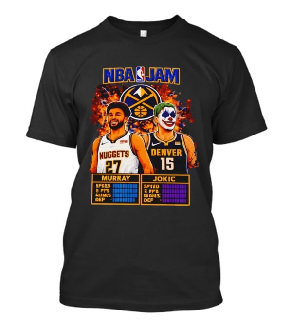 NBA Jam Denver Nuggets Jokic And Murray Basketball Legends T-Shirt