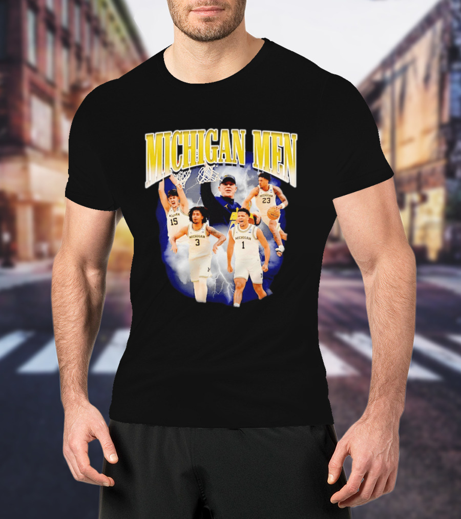 Michigan Men Wolverines Basketball Players Dusty May Coach Lightning T-Shirt