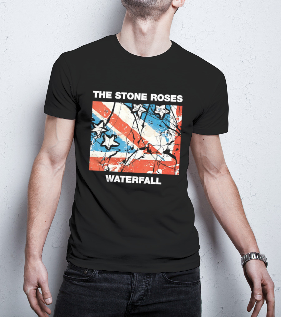 The Stone Roses Waterfall Flag Stars Union Jack T-Shirt