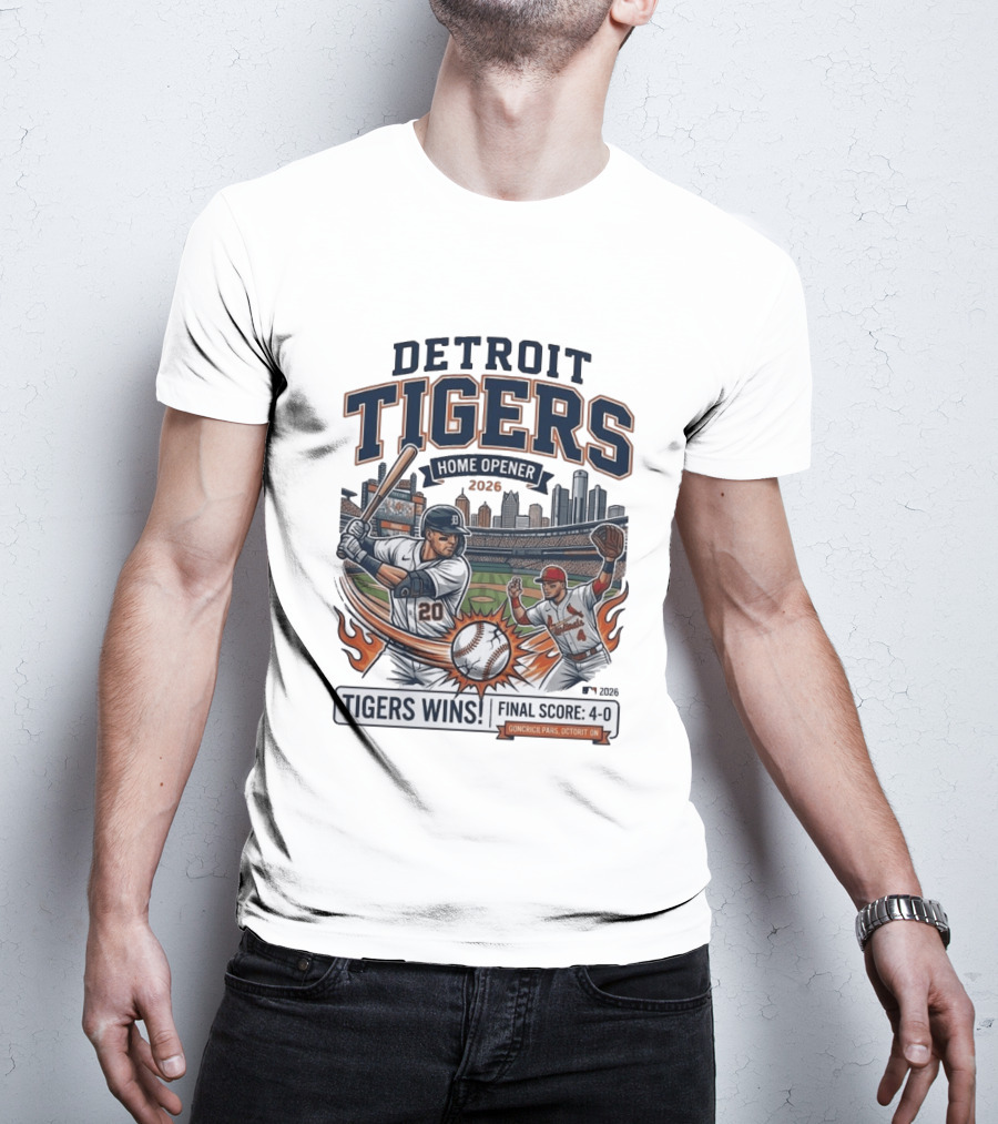 Detroit Tigers Home Opener 2026 Cardinals Final Score 4 0 T-Shirt