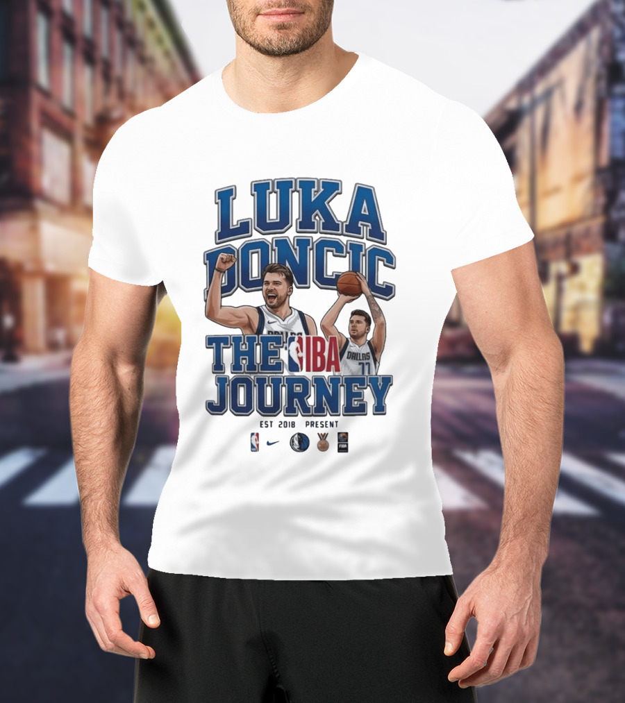 Luka Doncic NBA FIBA Journey Dallas Mavericks 2018 Nike Basketball T-Shirt