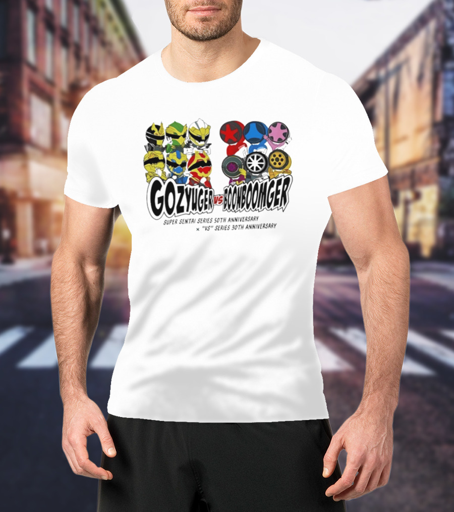 Gozyuger Vs Boonboomger Super Sentai Series 50th Anniversary Celebration Characters T-Shirt
