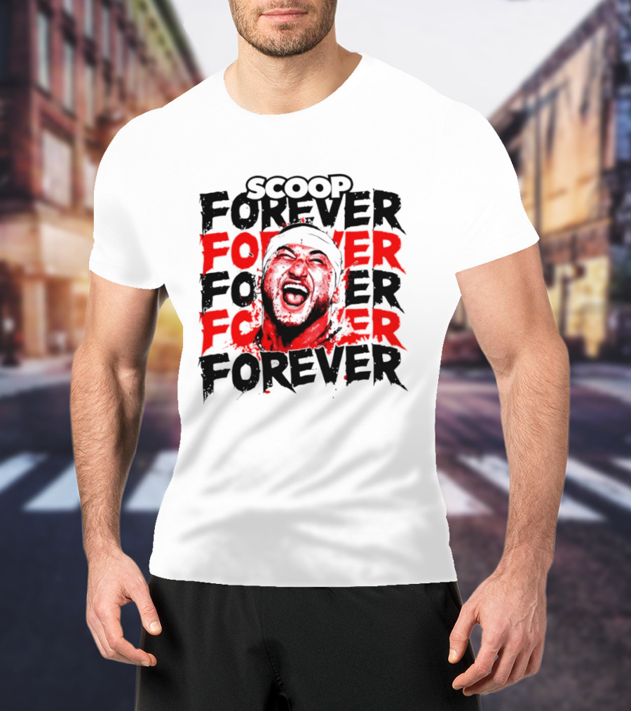 Scoop Forever Forever Text With Energetic Face T-Shirt