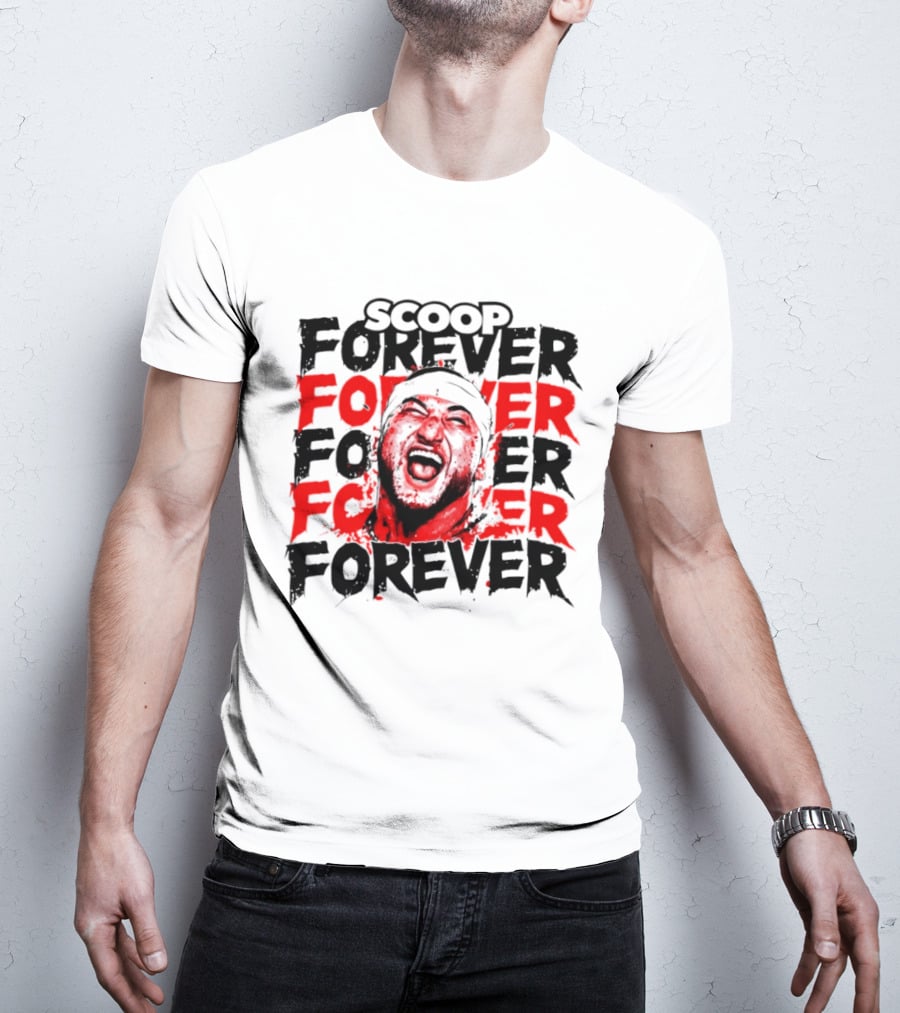Scoop Forever Forever Text With Energetic Face T-Shirt