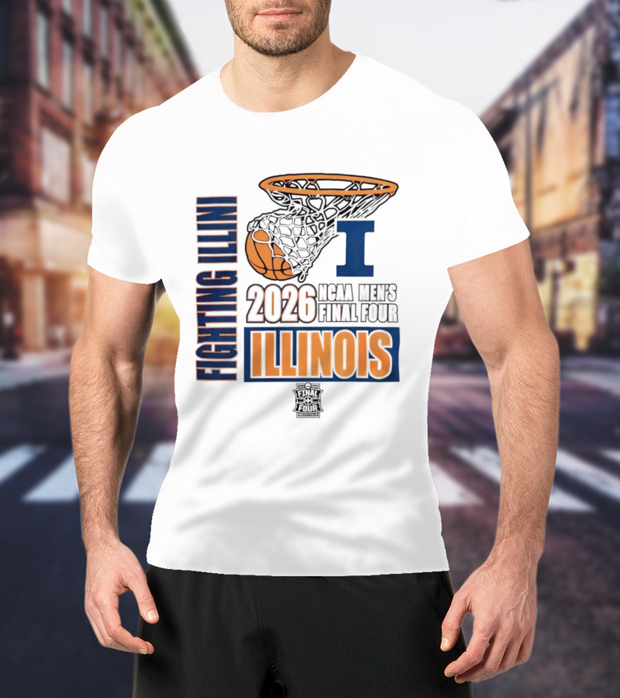 Fighting Illini 2026 NCAA Men's Final Four Illinois Basketball Net T-Shirt