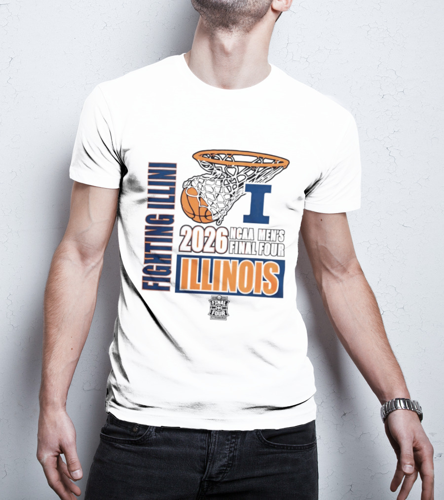 Fighting Illini 2026 NCAA Men's Final Four Illinois Basketball Net T-Shirt