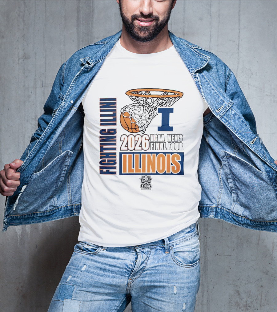 Fighting Illini 2026 NCAA Men's Final Four Illinois Basketball Net T-Shirt